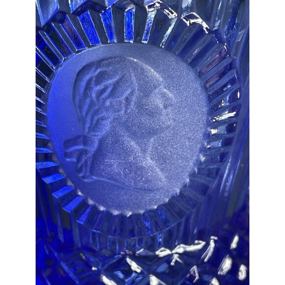 Fostoria Glass Avon George Washington Goblet Mt Vernon Pitcher Cobalt Blue - Picture 3 of 10